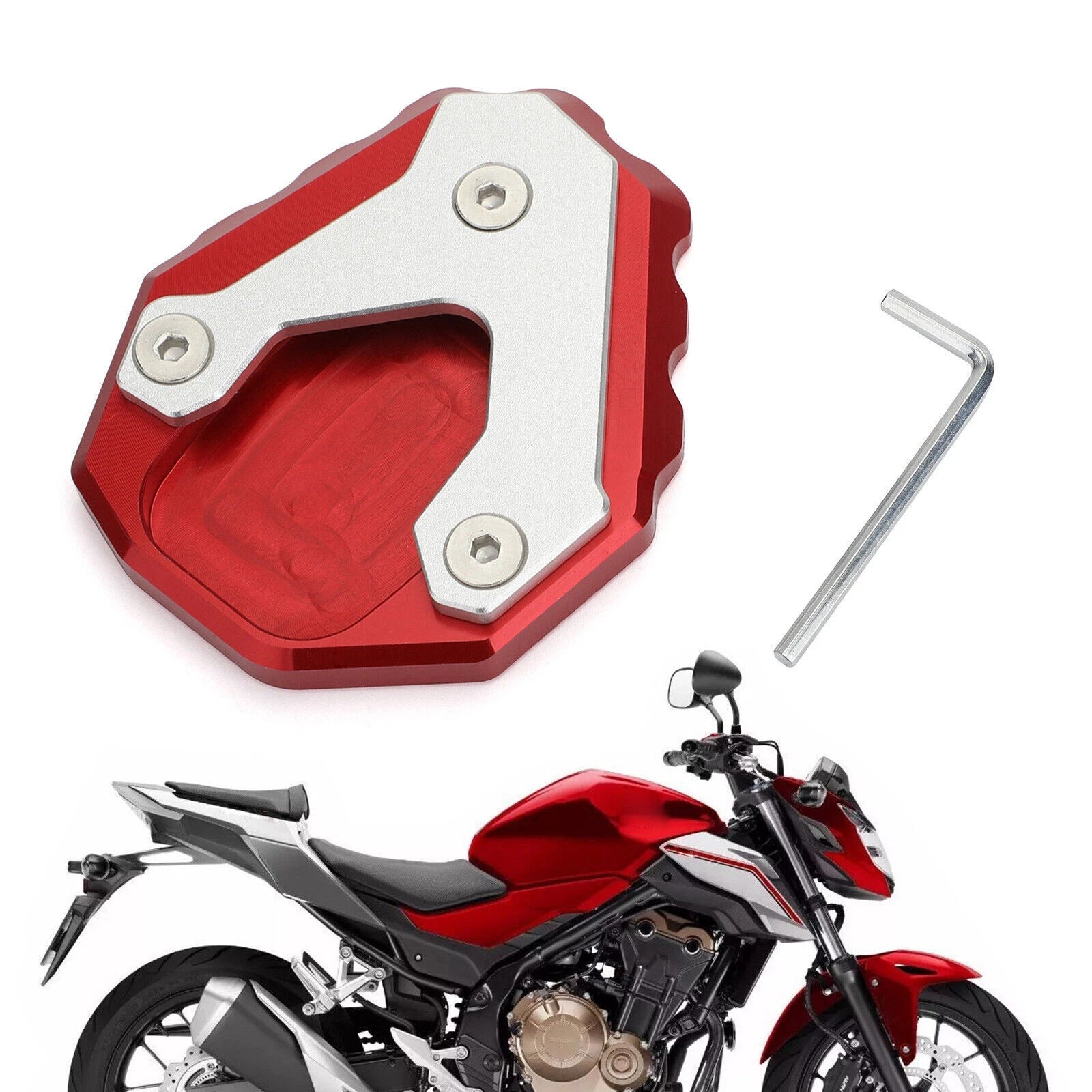 Side Stand Extension for Honda CB500X (2019) Red T9