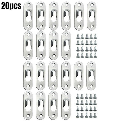 20Pcs Silver Hooks for Mounting Shelves, Cabinets, Pictures, Signs