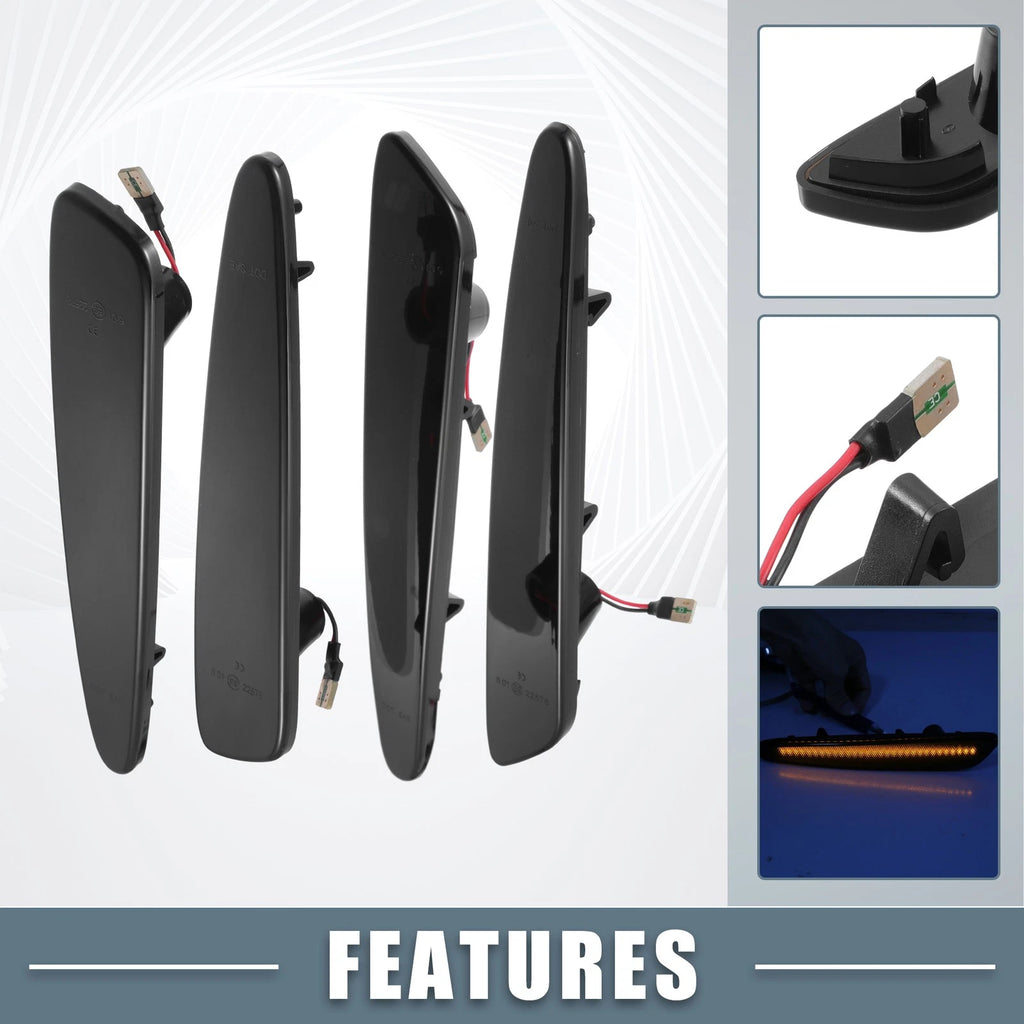 Front Rear LED Turn Signal Lights Replacement for Chevy Amber Red 2 Pair (—)