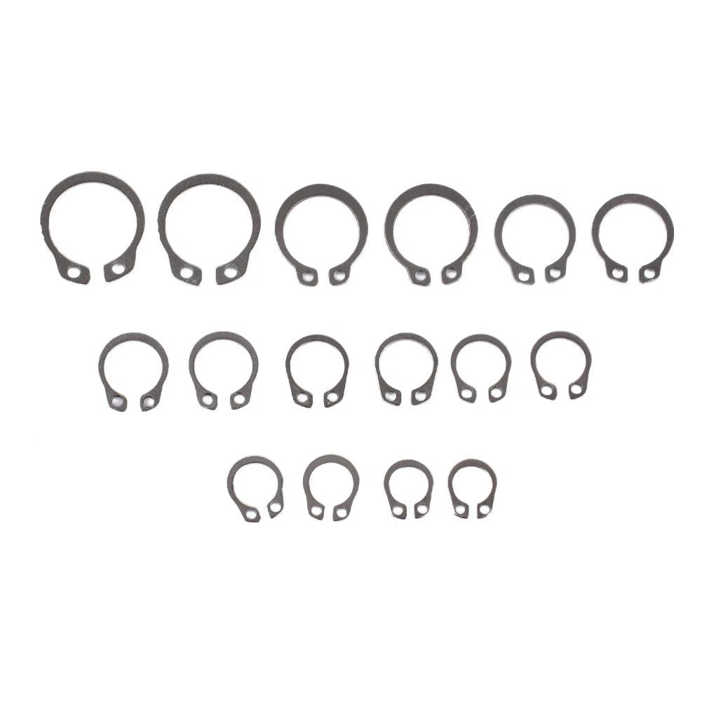 100pcs External Retaining Ring Assortment 8-18mm Circlip Storage Case
