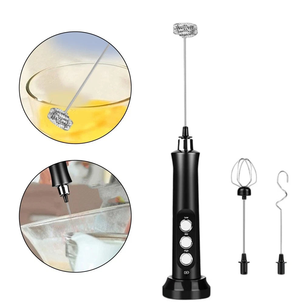 Electric Milk Foam Maker for Lattes (USB, 3 Speed Options)