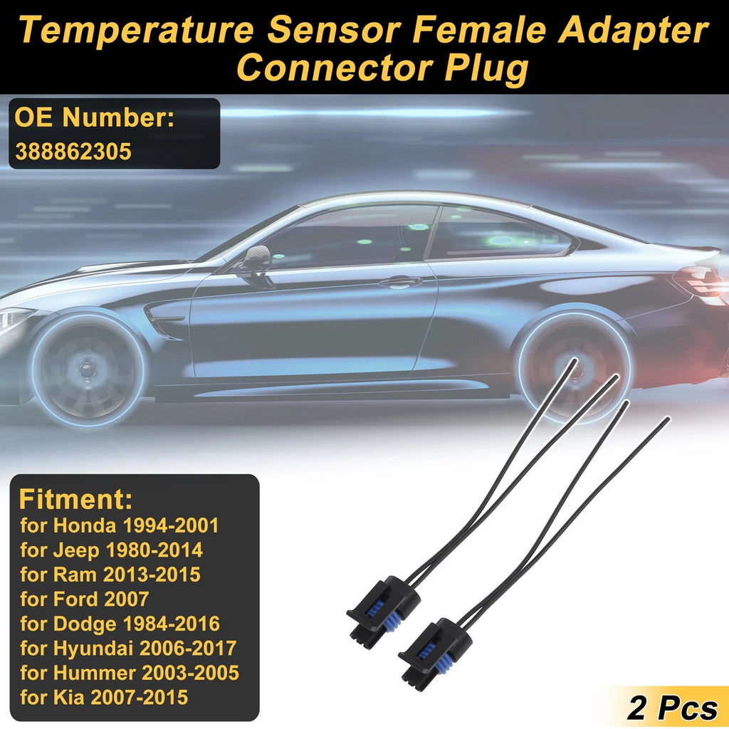 2X 2 Pin Temperature Sensor Connector Plug for Honda (1994–2001) No. 388862305