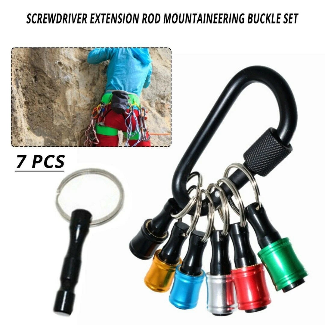 7Pc Hex Shank Screwdriver Bit Holder Extension for Keychain Driver