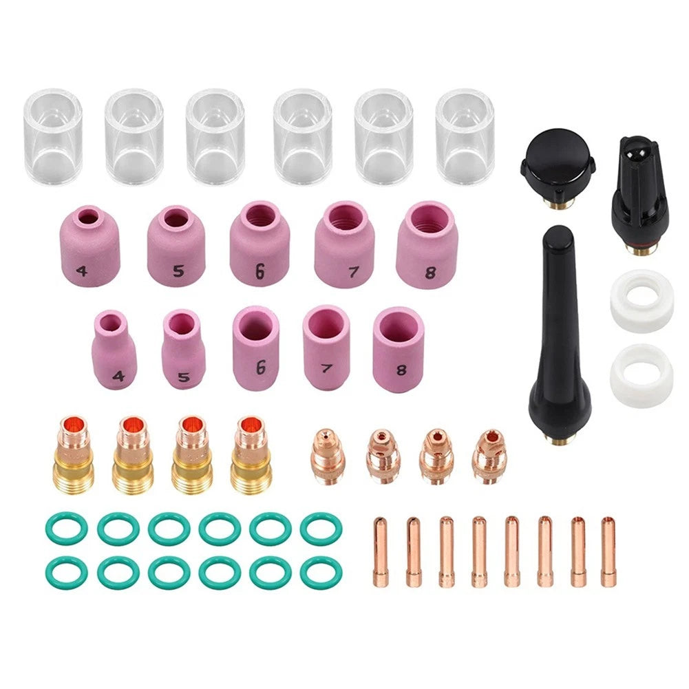 49pcs Welding Torch Kit for Stubby Gas Lens Number 10 Glass Cup WP17 WP18