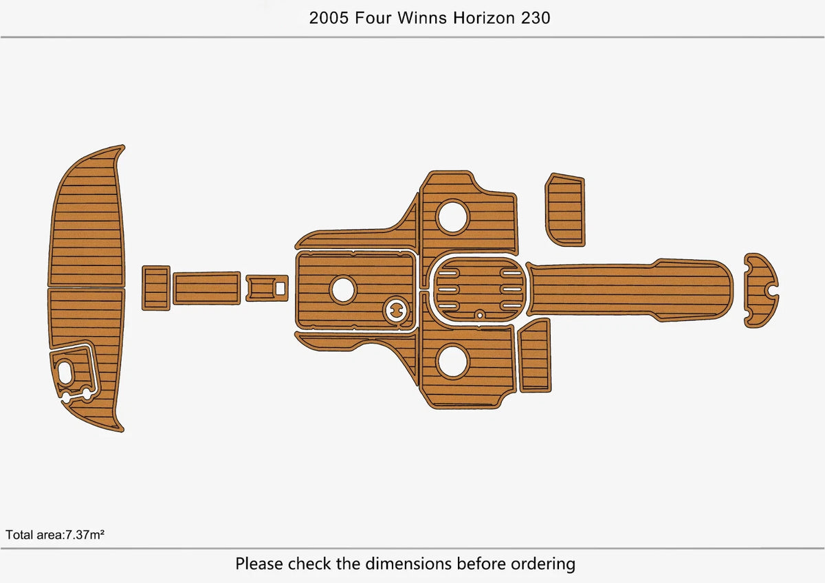 EVA Pads for Four Winns Horizon 230 (2005) - Foam Teak Deck Floor