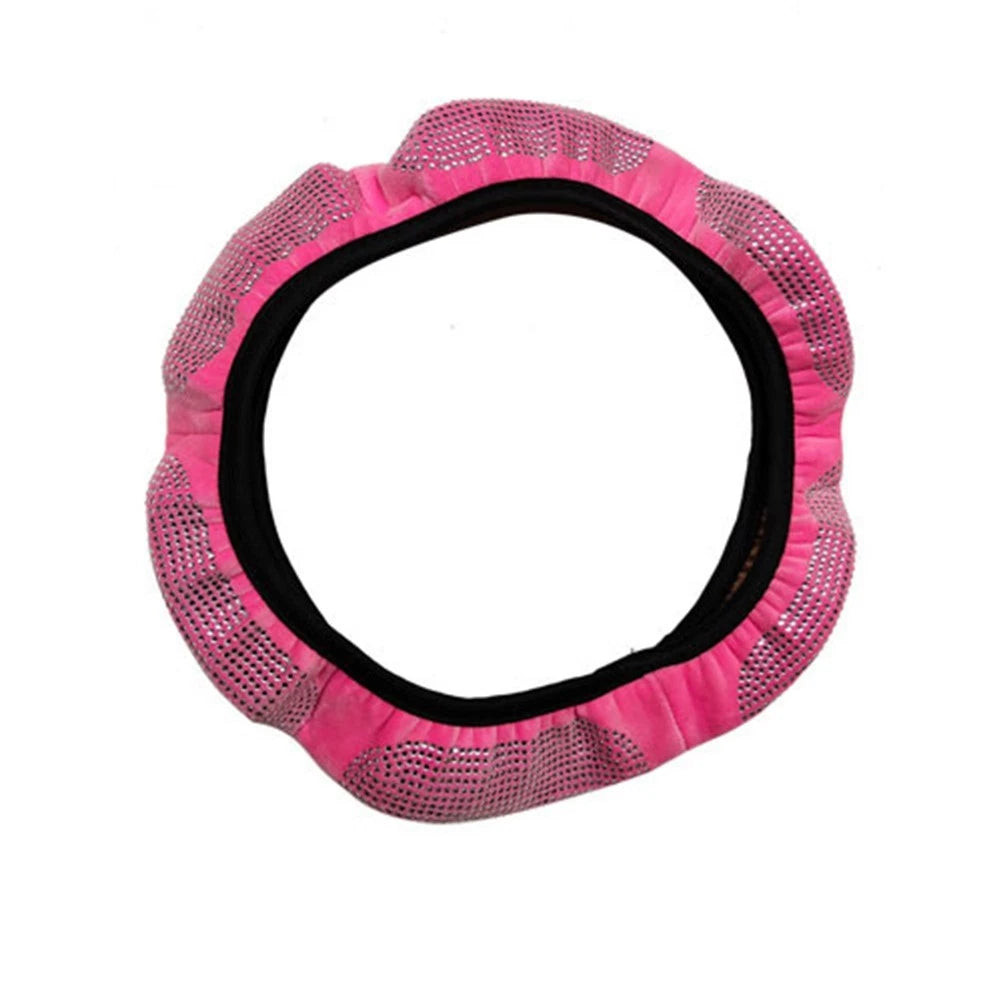 Steering Wheel Cover for Standard Size Wheels (Easy Installation, Pink)