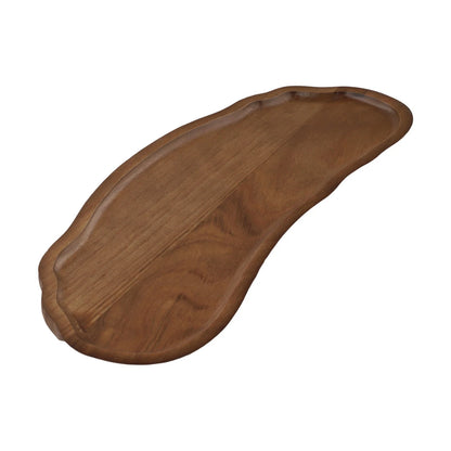 Natural Wood Irregular Oval Tray for Serving Dinner Snacks and Desserts