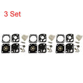 Set of 3 Carburetor Gasket Kit for Zama RB-115 (C1U-W18, C1U-W18A, C1U-W24)