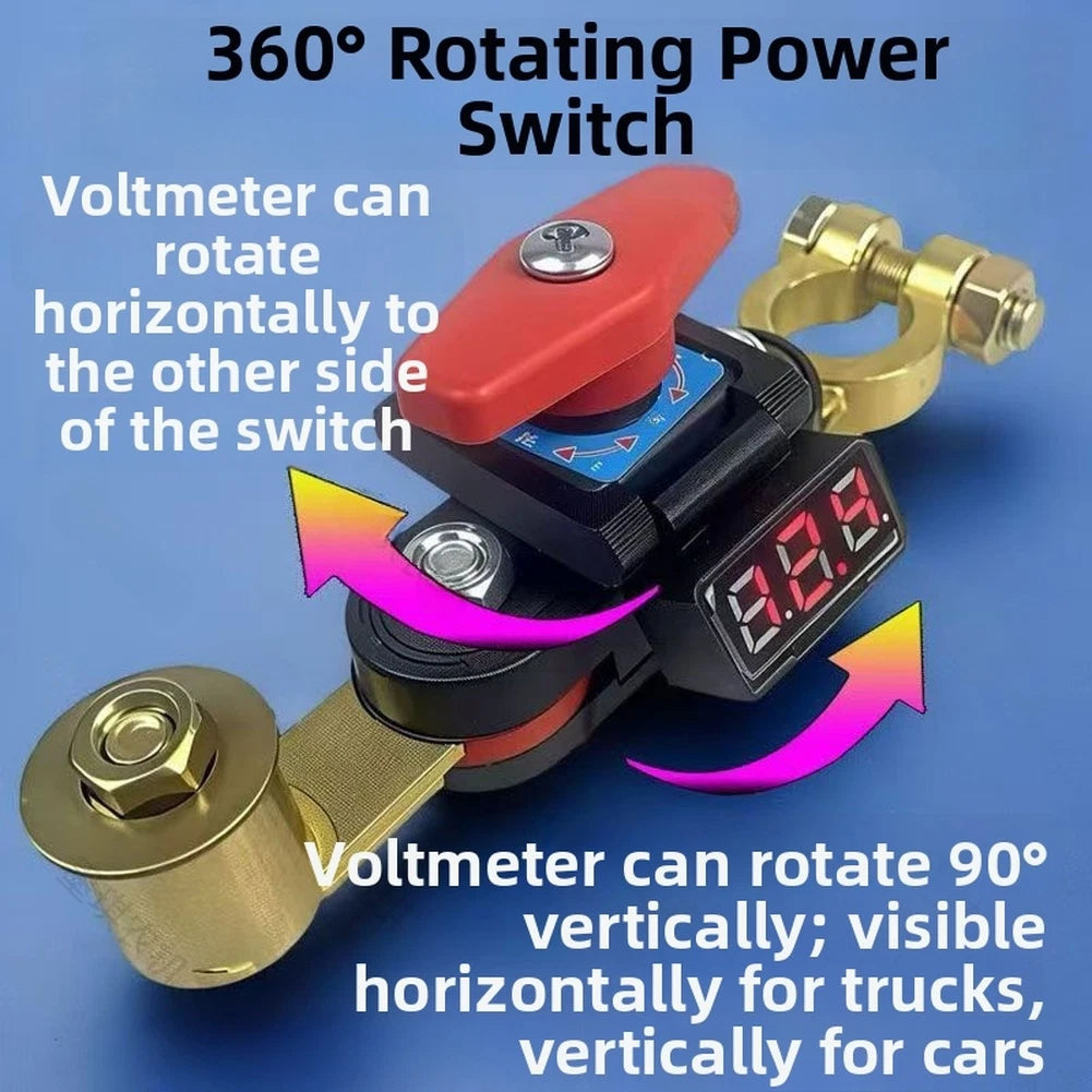 Rotary Battery Disconnect Switch for Universal Use (360 Degree Movement)