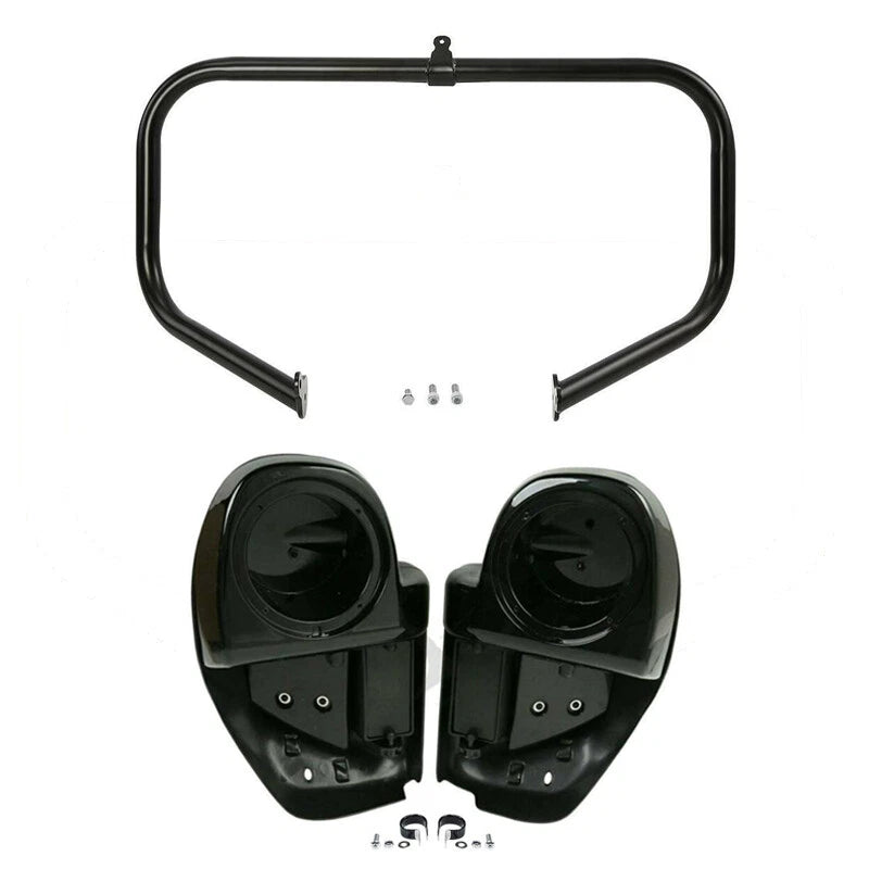 Lower Vented Fairing Speaker Pod Engine Guard Crash Bar for Harley Touring (2014–2023)