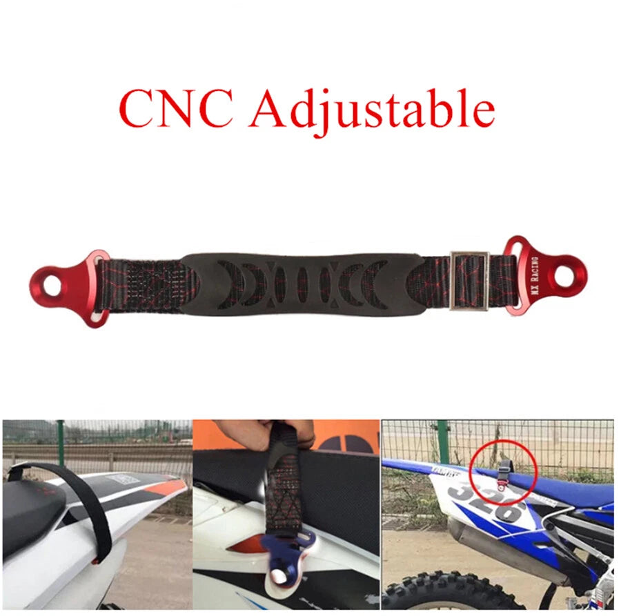 Adjustable Rear Pull Assist Strap Handle Sling Belt for Motorcycle Dirt Bike
