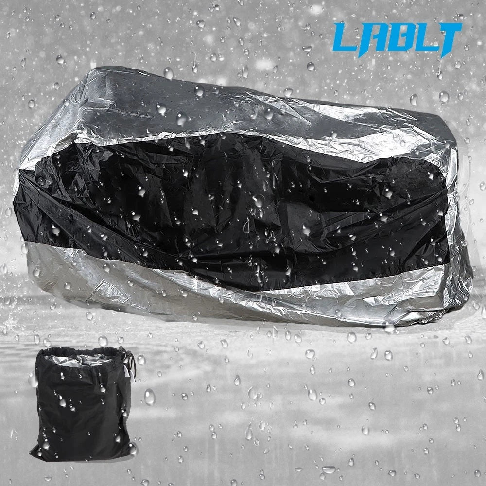 Motorcycle Cover 190T Waterproof for Black And Silver XXXL Size