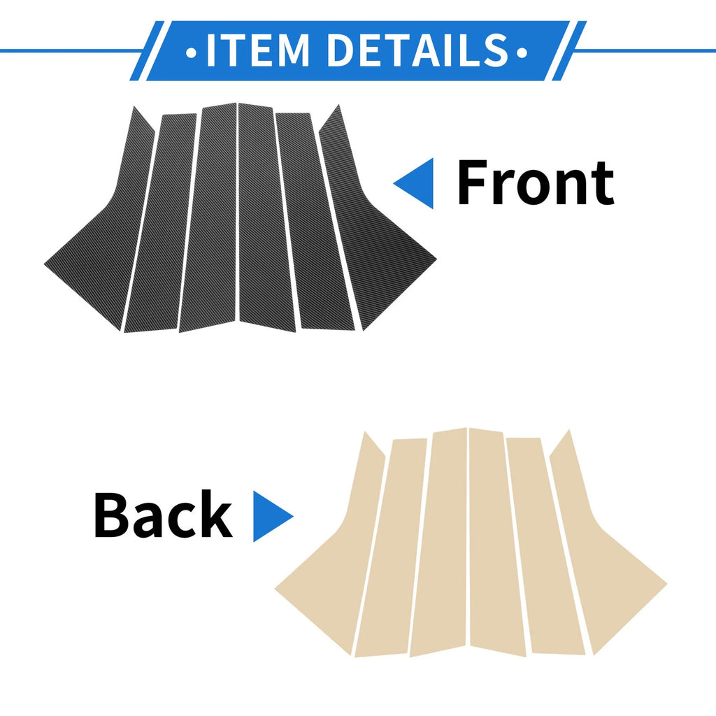 6 Pcs Door Pillar Window Trim Replacement for Hyundai Elantra (2011–2018)