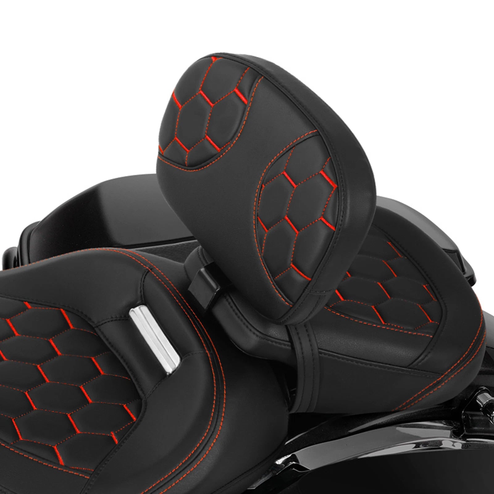 Driver Backrest Pad for Harley Electra Glide, Street Glide (2009–2023) Black/Red