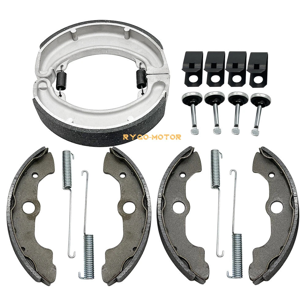 Front Rear Brake Shoes Kit w/Pins for Honda Fourtrax 300 TRX300FW (1988–2000)