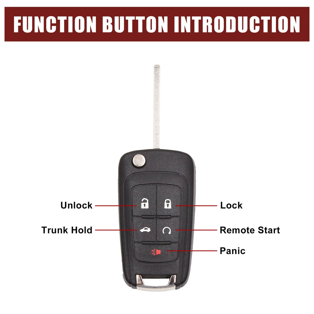 Key Fob Remote Shell Replacement for Chevy Camaro (2010–2013)