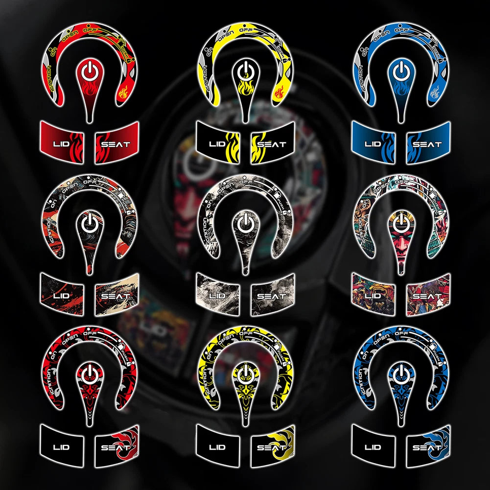 for XMAX300 NMAX300 Engine Start Key Hole Decals Stickers with GEL Protection