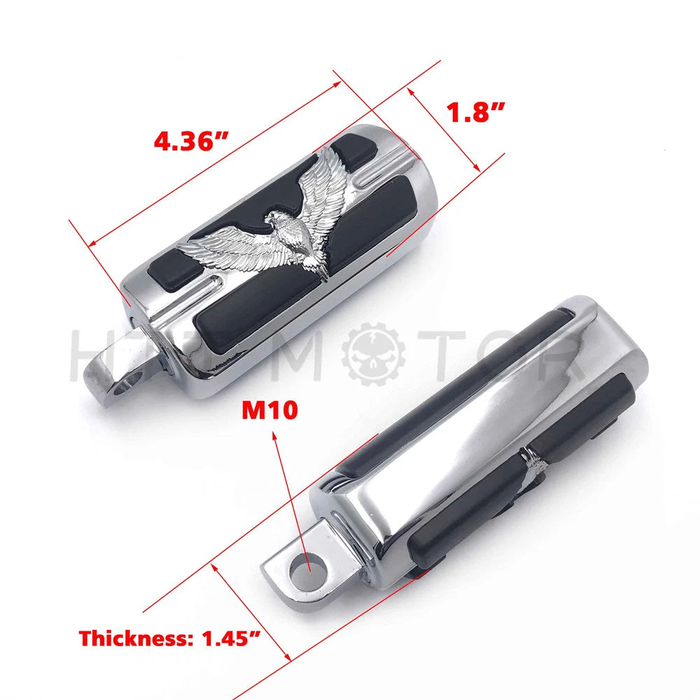 Chrome Eagle Foot Peg for Harley Wide Glide, Street Glide, V Rod (Most Models)