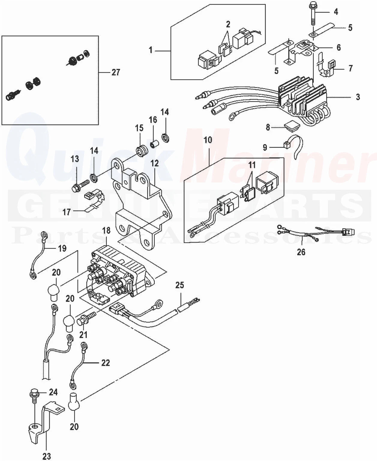 Rectifier Regulator 879147T62 for Mercury Marine Force