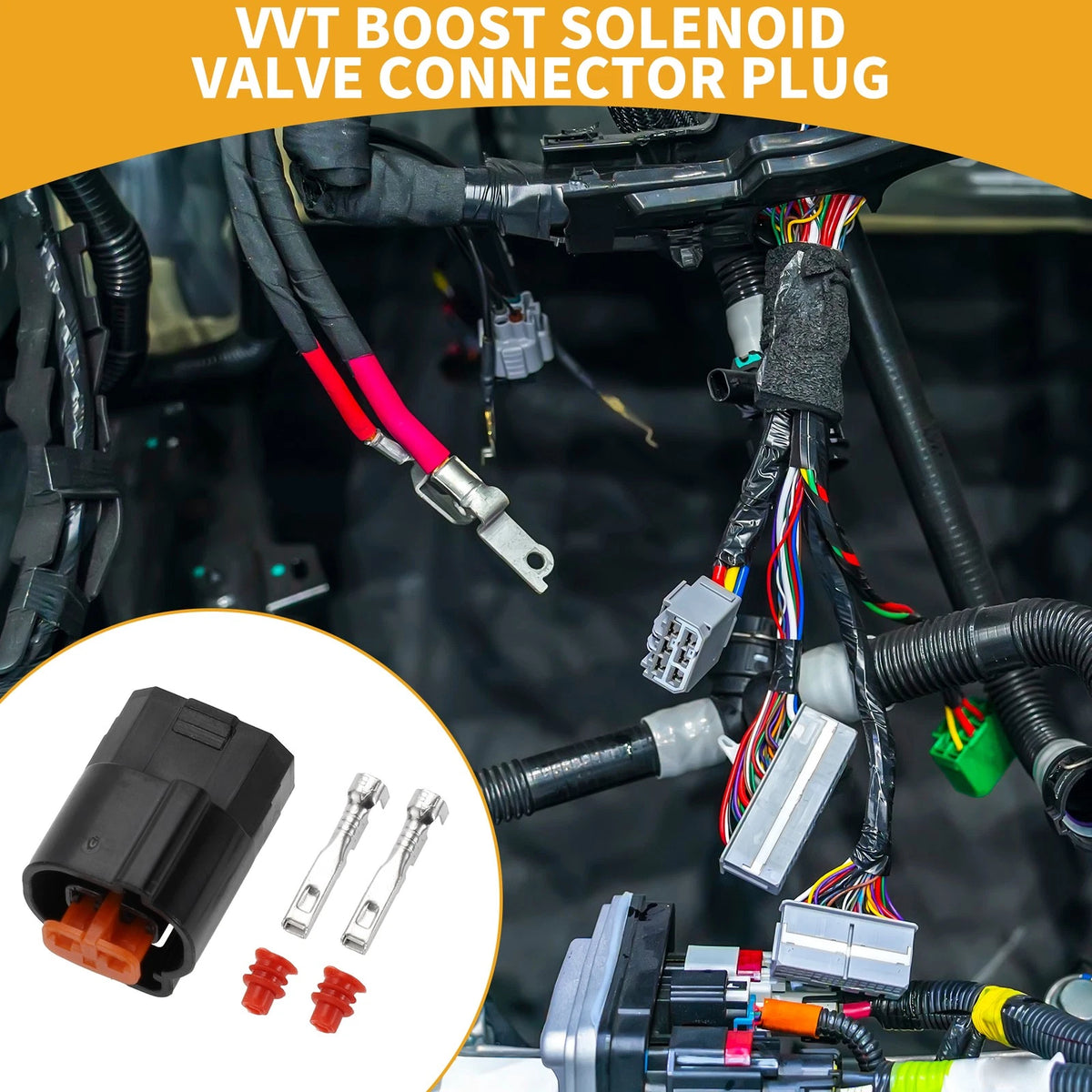 2 Pin VVT Solenoid Valve Connector Plug Replacement for Suzuki Honda (1 Set, 2001–2023)