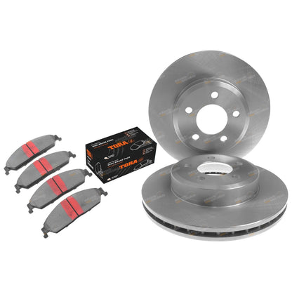 Front Disc Rotors + Brake Pads for Falcon BA BF FG XT (2002–2012)