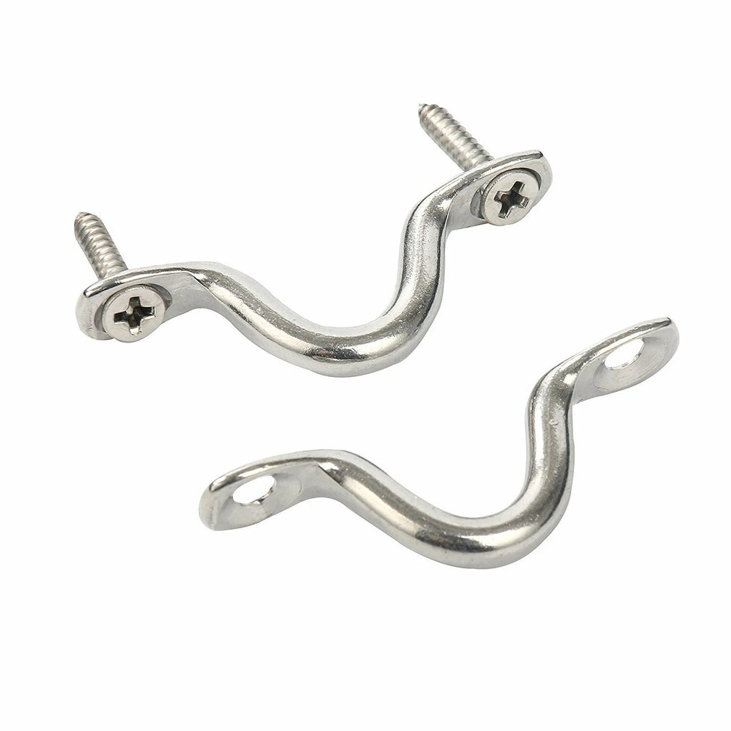 12 Pcs Stainless Steel Pad Eye Straps for Kayak Deck Loops