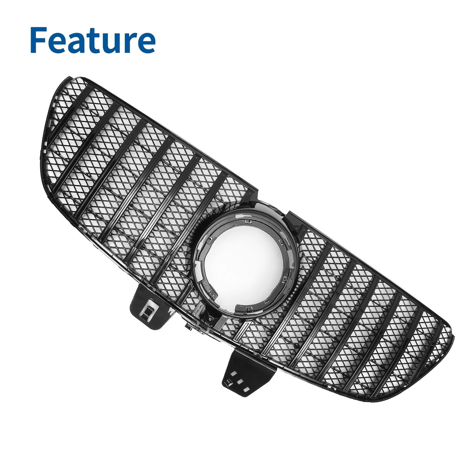 Front Upper Bumper Grille Grill for Mercedes-Benz V-Class 2020–2024 Glossy Black