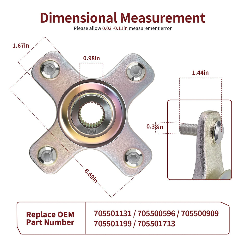 2 Wheel Hubs for Can-Am Outlander Max 800 (2006–2008)