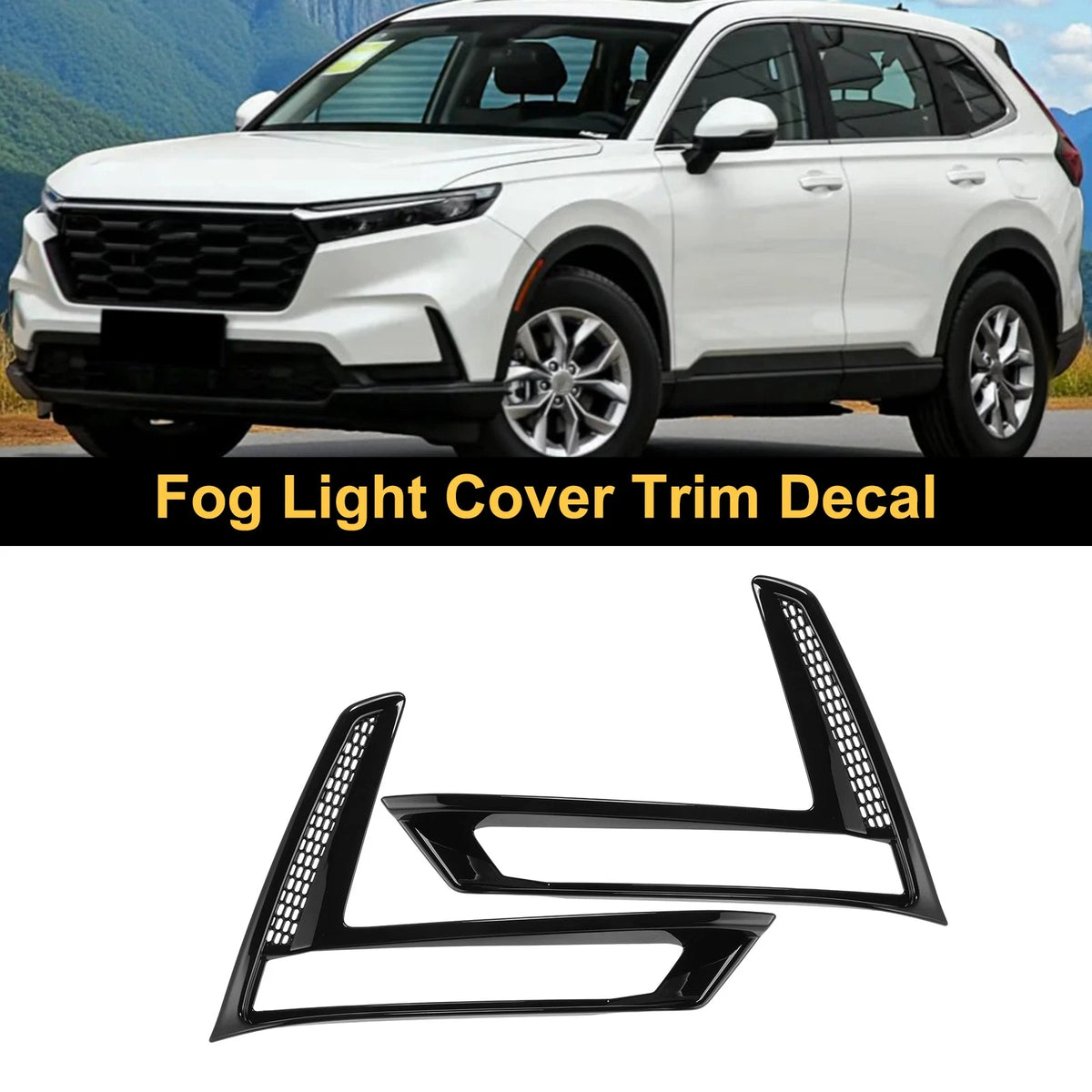Fog Light Cover Trim Set for Honda CR-V (2023–2024) Glossy Black