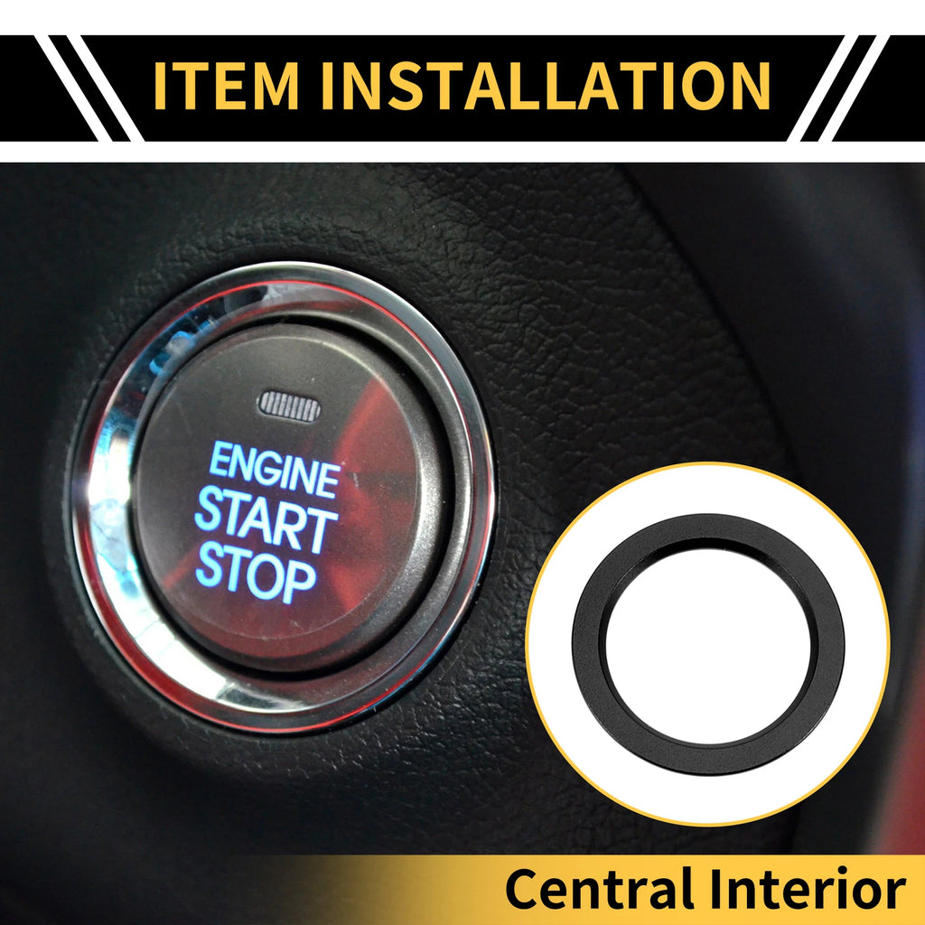 Engine Start Stop Button Knob Cover Ring for Toyota Tacoma (2016–2023) Black