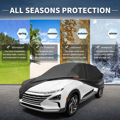 Waterproof Car Cover with Driver Door Zipper for Hyundai Nexo (2018–2022)