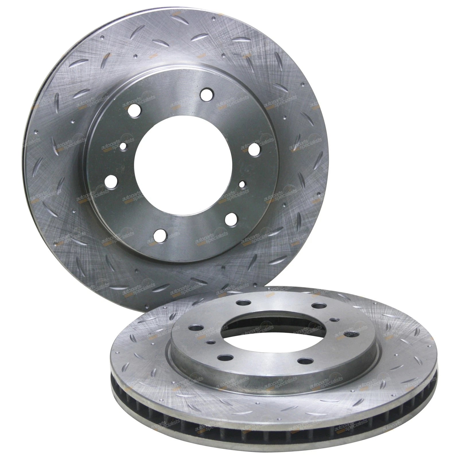 2 Front Slotted Drilled Disc Brake Rotors for Challenger (2009–2015)