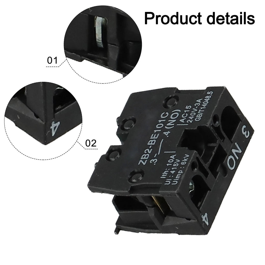 10 Pack Momentary Push Button Contact Blocks for Electrical Applications