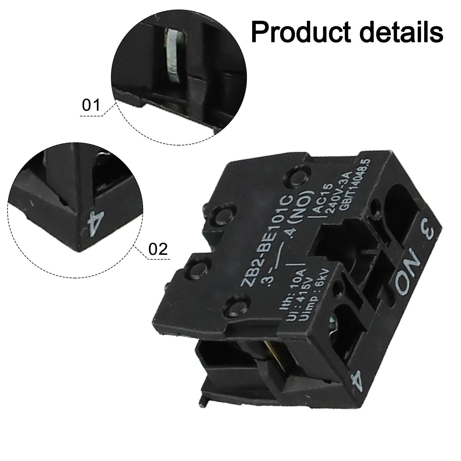 10 Pack Momentary Push Button Contact Blocks for Electrical Applications