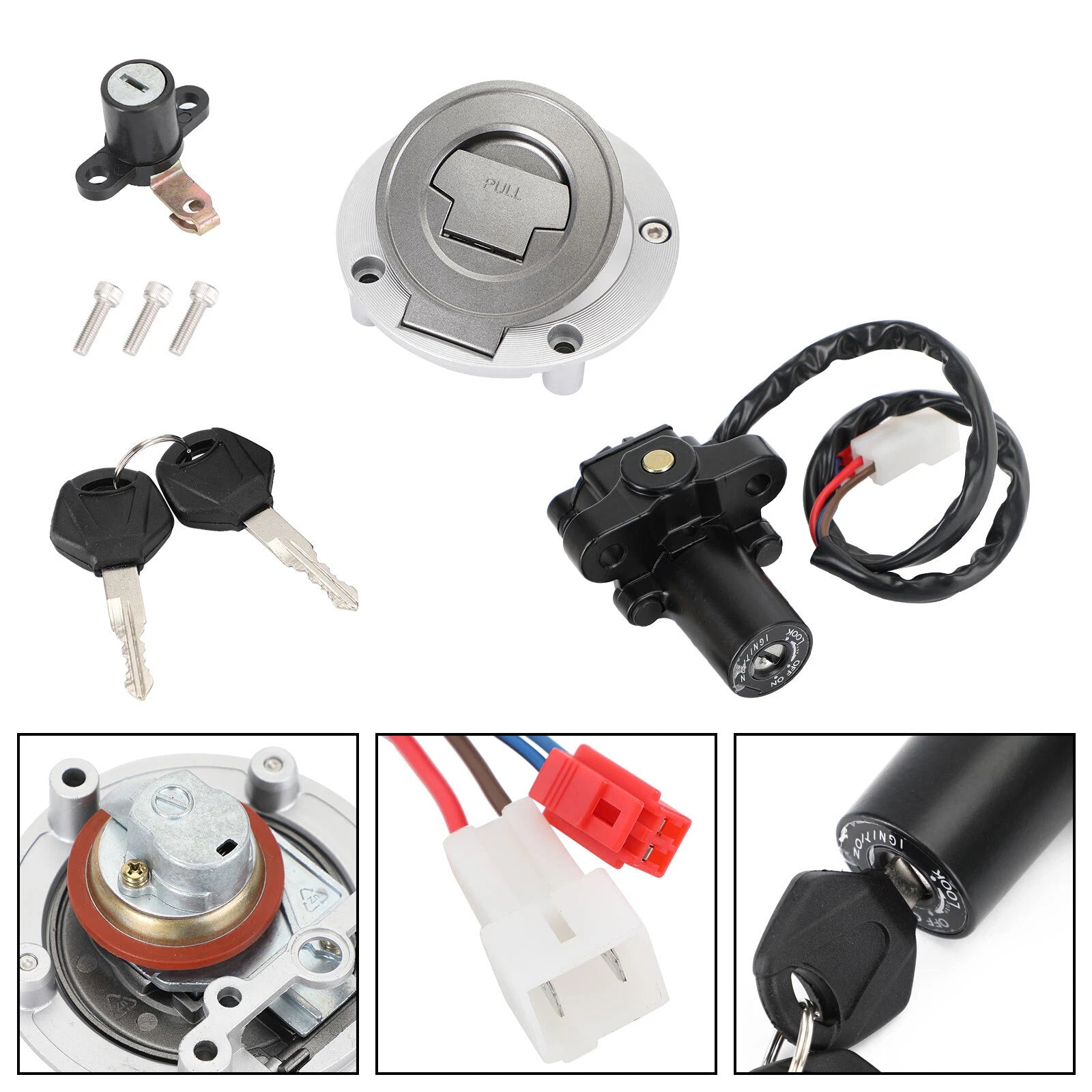 Ignition Switch & Fuel Gas Cap Lock Set for Yamaha MT03 YZF R6 R1 (2016–2023)