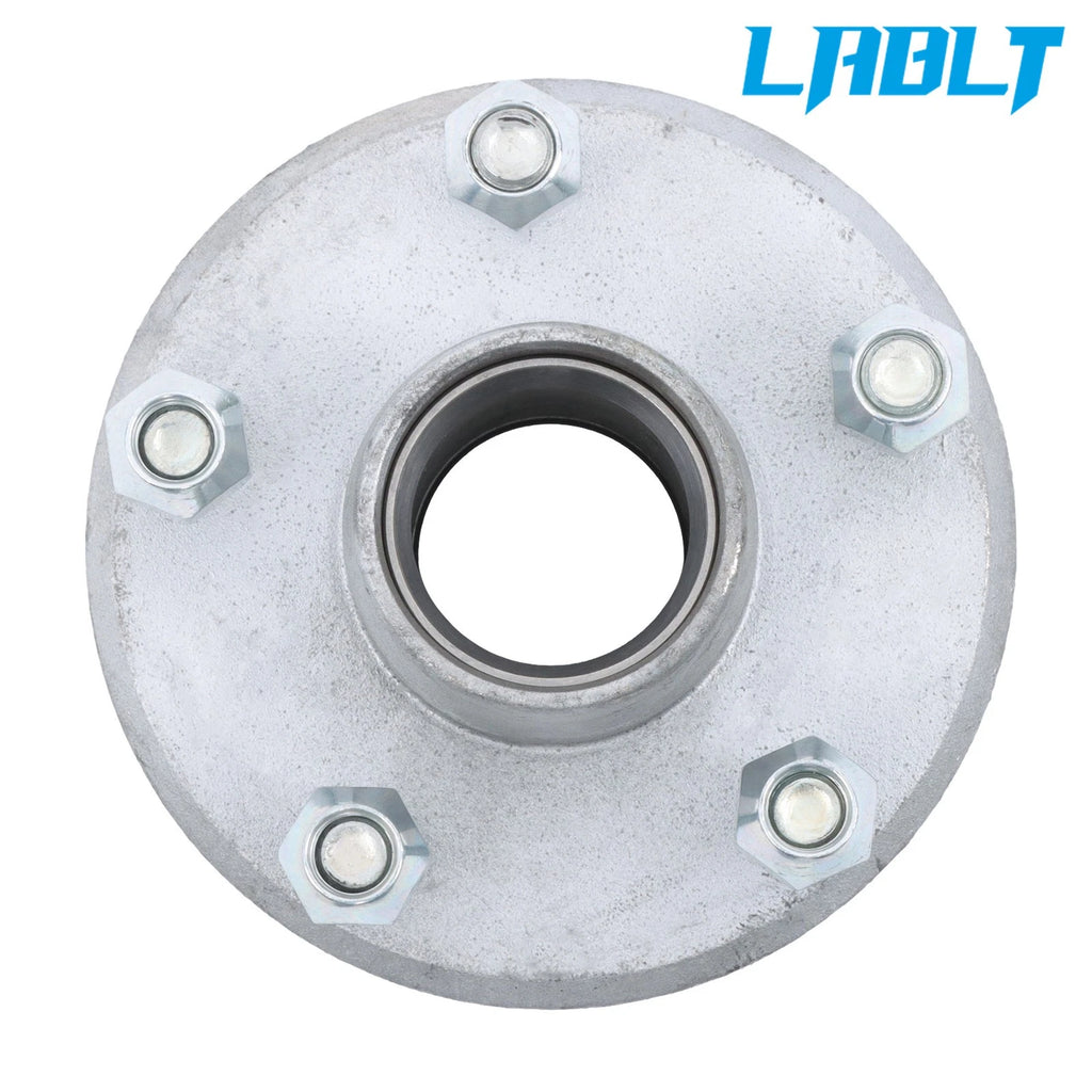 5 on 4.5" Galvanized Trailer Wheel Hub Kit for 2000 lbs Axle (1" Spindle)