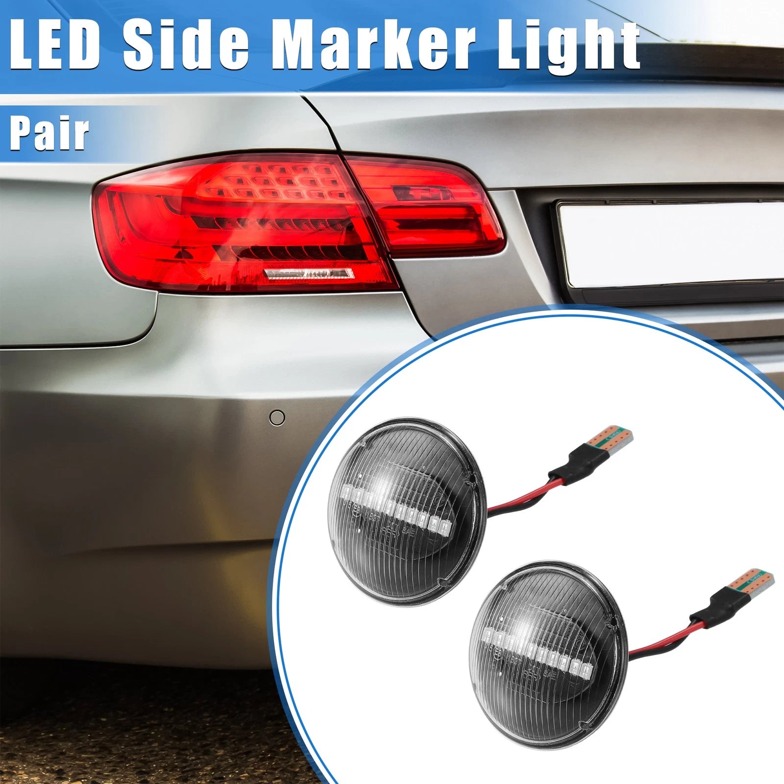 1 Pair Side Marker Light for Land Rover Range Rover (2006–2012) Yellow Clear