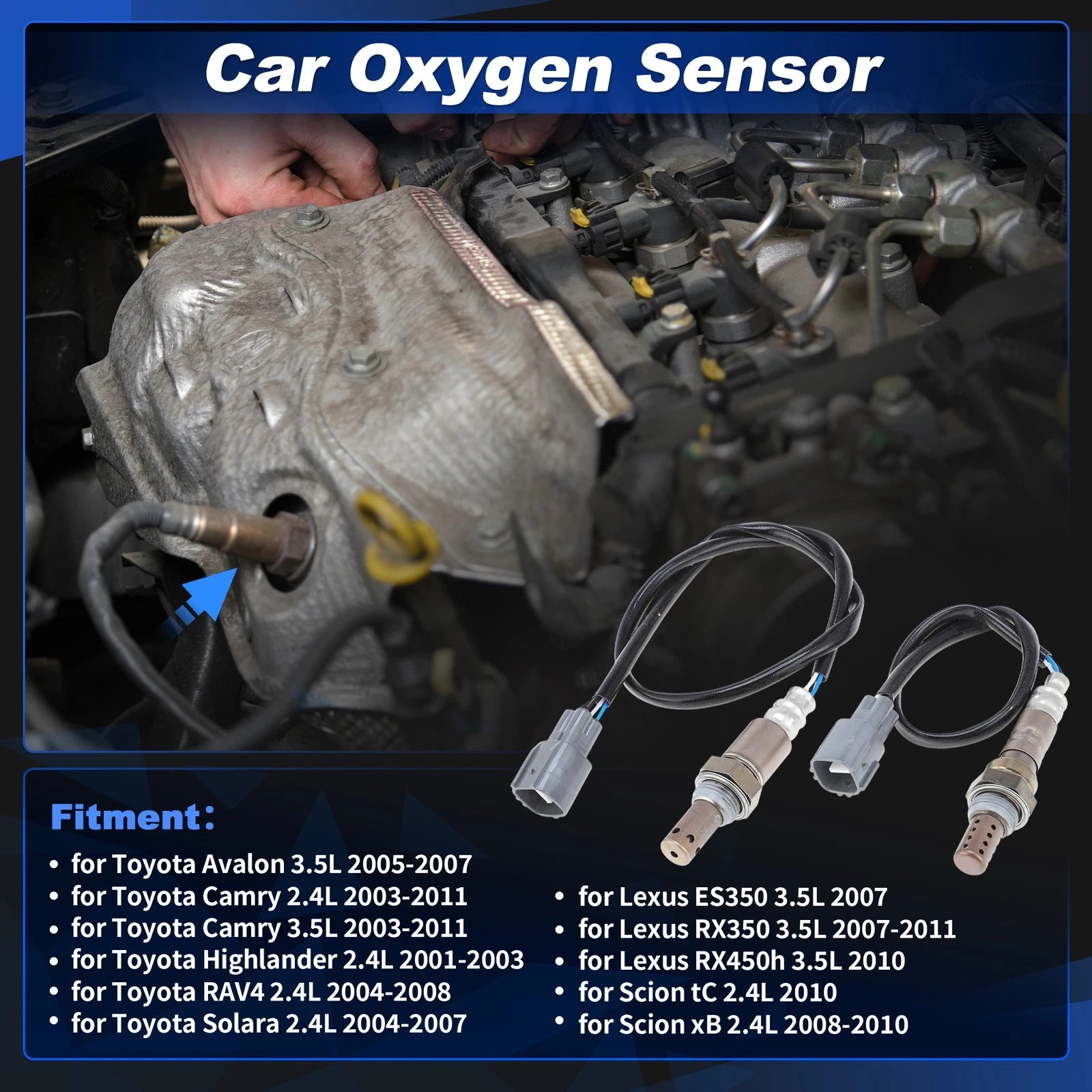 2X Oxygen Sensor for Toyota Camry 2.4L 3.5L (2003–2011)