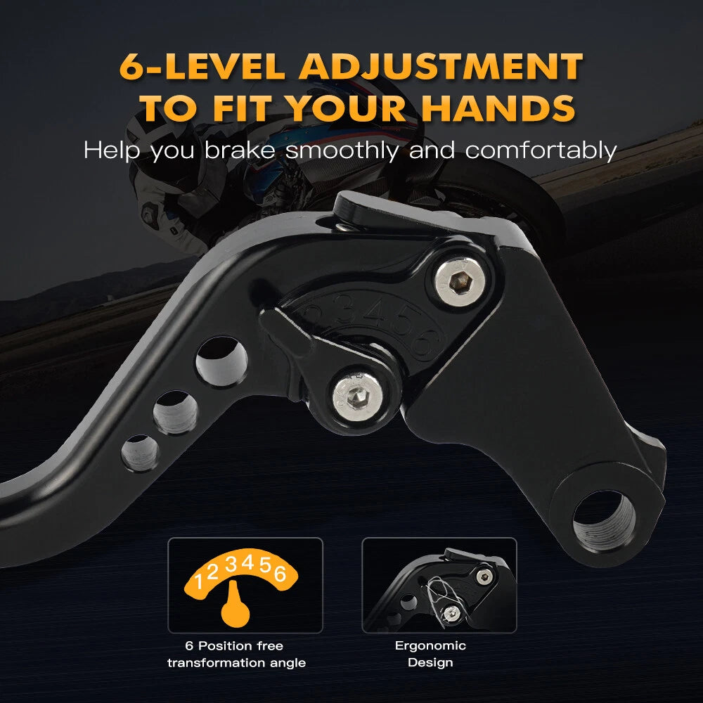 Short Clutch Brake Levers for Kawasaki Z1000 (2003–2006), ZZR600 (2005–2009)