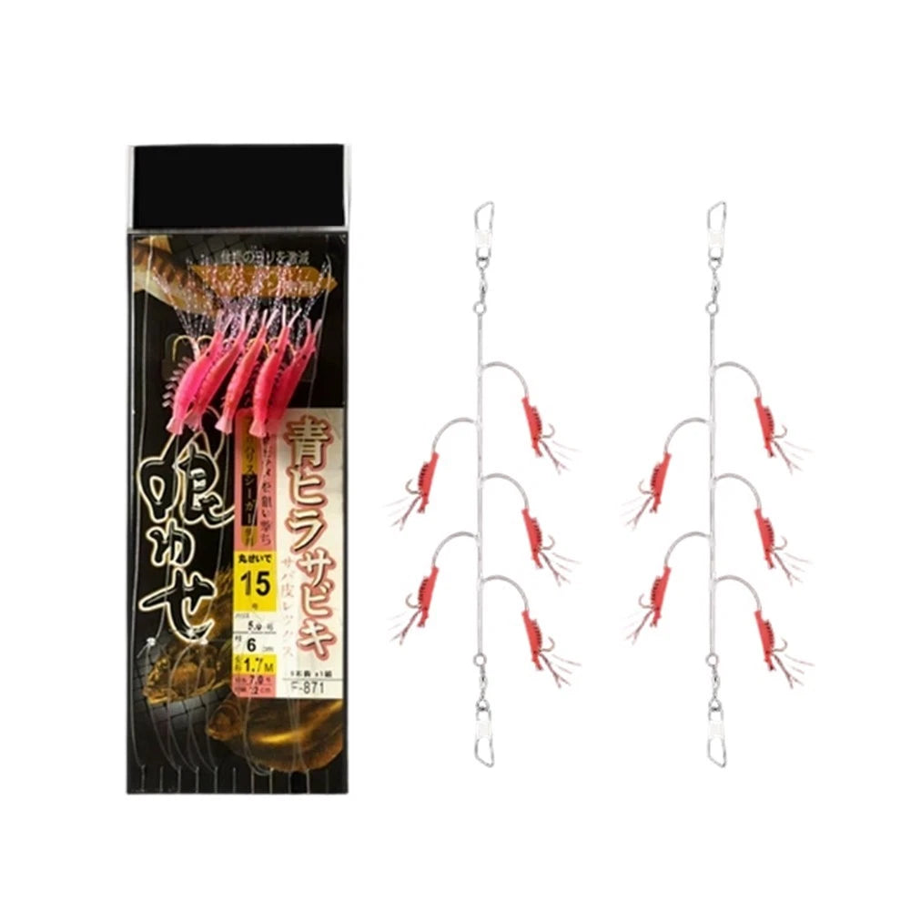 Biomimetic Glow Shrimp Rubber Bait for Sabiki String (Vertical Use)