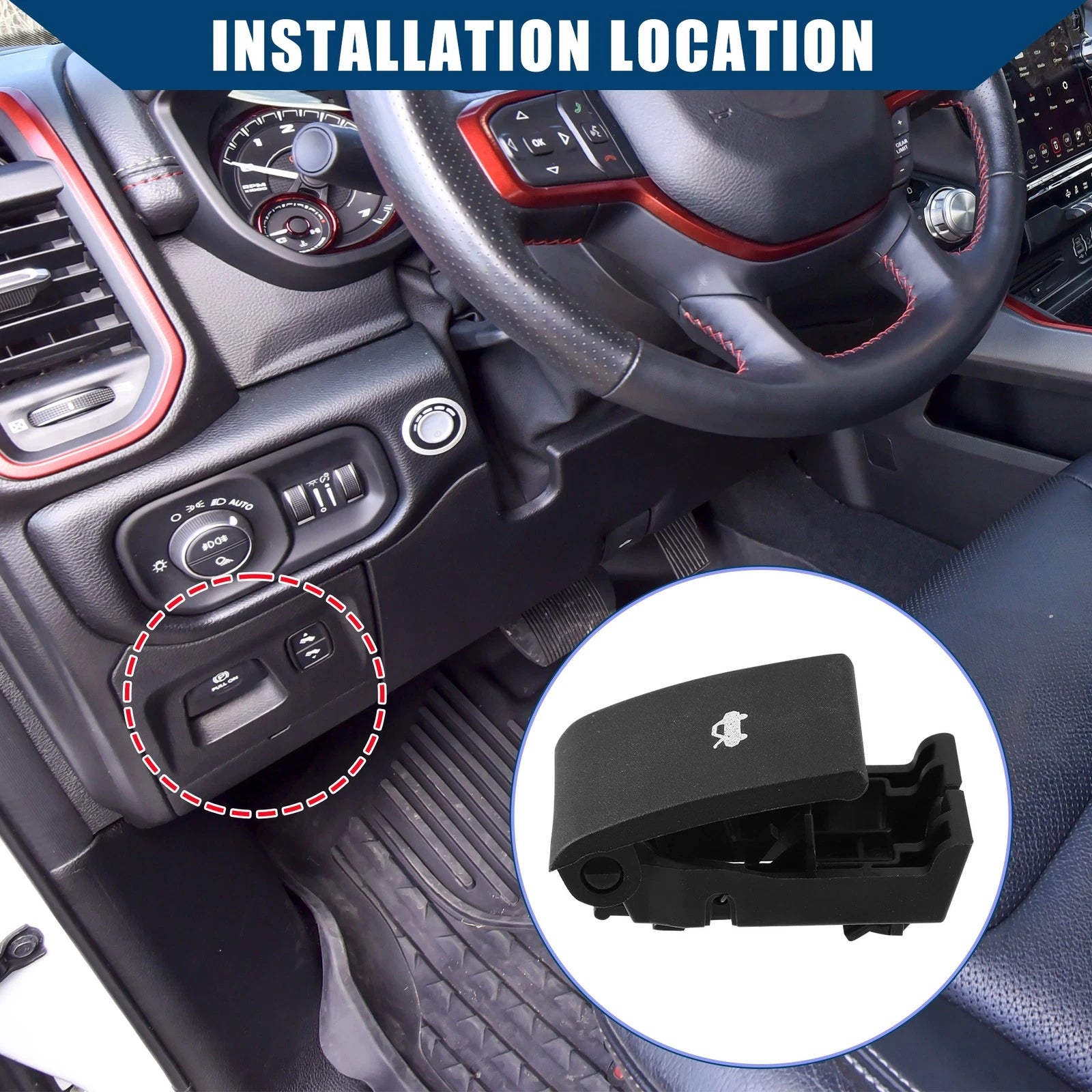 Inner Hood Release Handle Replacement for Dodge Ram Pickup (2013–2018)