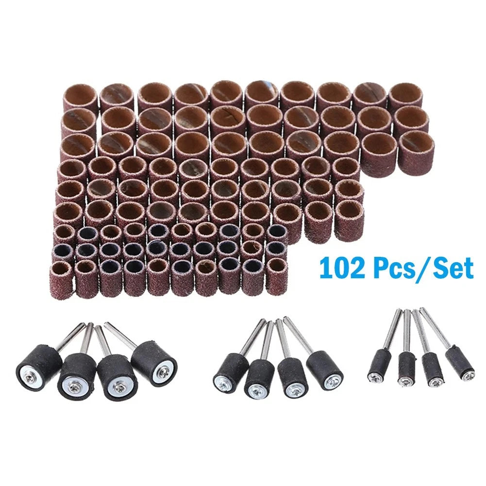102 Pcs Sanding Drum Kit 80 Grit for Electric Grinder