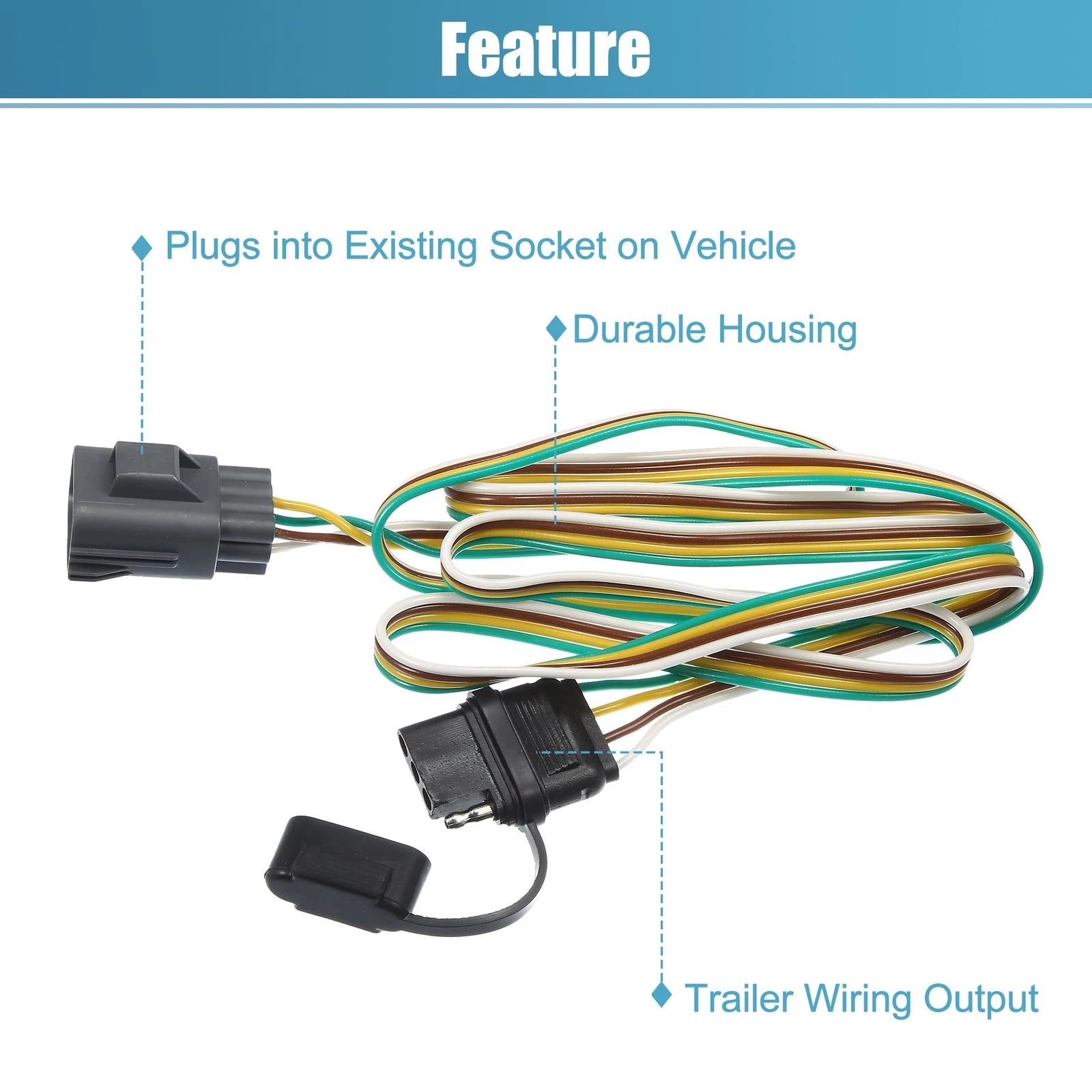 4 Pin Trailer Wiring Harness Replacement for Chevrolet Traverse (2014–2017)