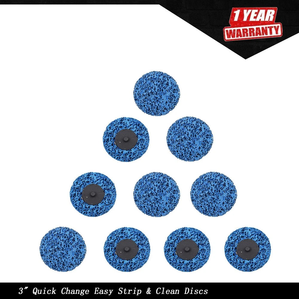 10Pcs 3 Inch Quick Change Strip & Clean Discs for Paint Rust
