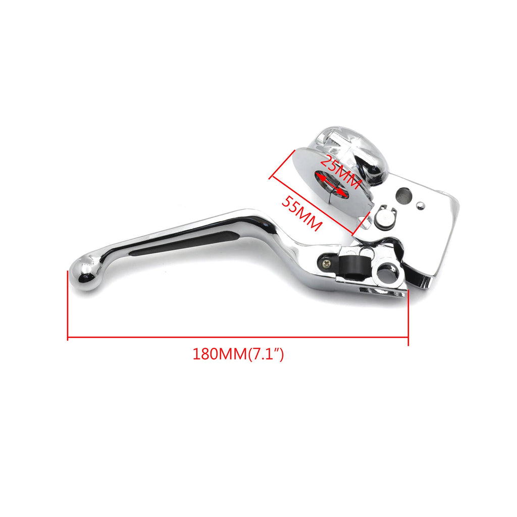 Chrome Vinyl Leather Clutch Lever with Mount Bracket for Softail/Dyna (2008–2014)