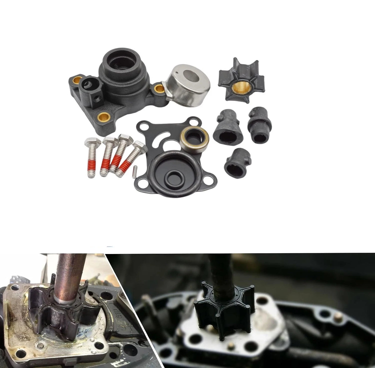 For Johnson Evinrude Impeller Water Pump Repair Kit 0394711 8 9.9 15 HP 4-Stroke