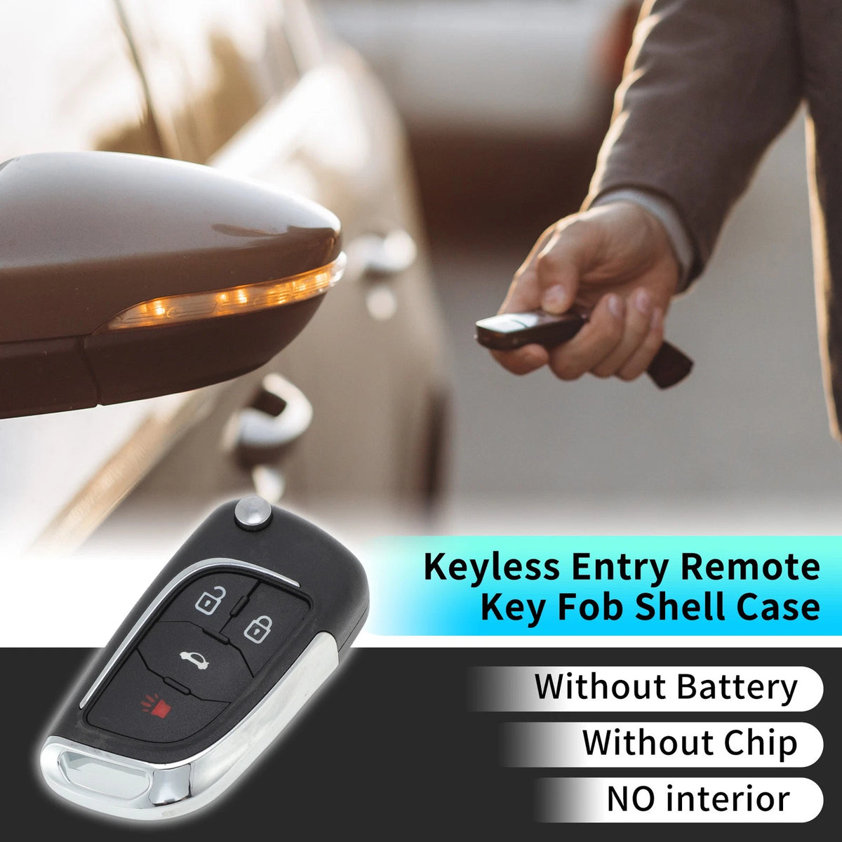 Key Fob Shell Case Replacement for Chevrolet Camaro Equinox (2010–2019)