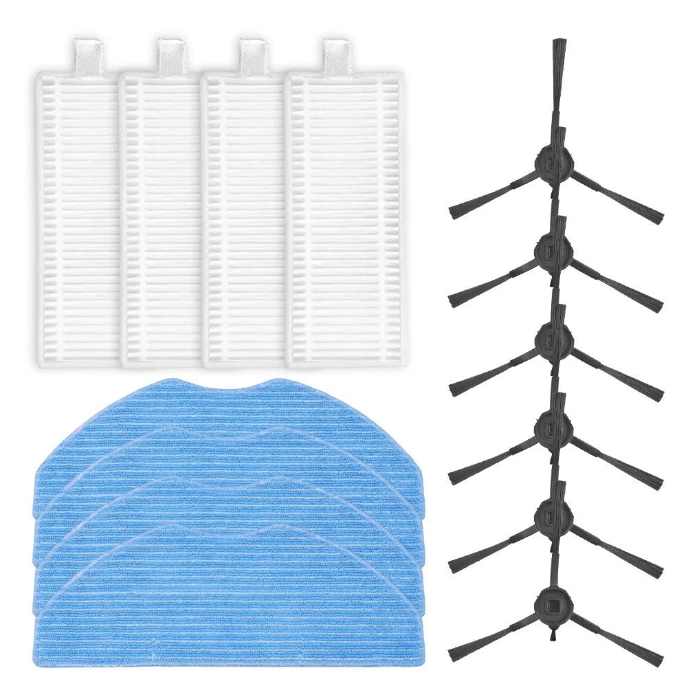 Filter Mop Cloths and Side Brushes Kit for EZVIZ RE4, RE5 Vacuum