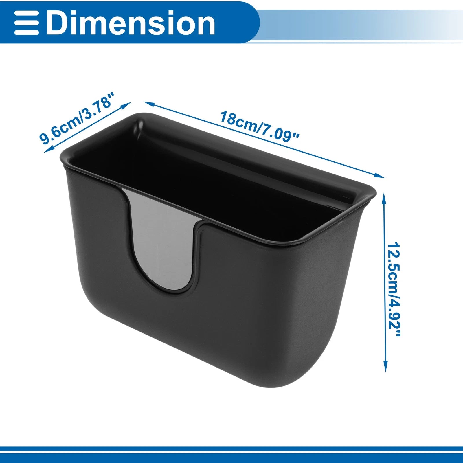 Car Trash Can for Universal Fit (1 Pc) - Seat Back Plastic Square Black