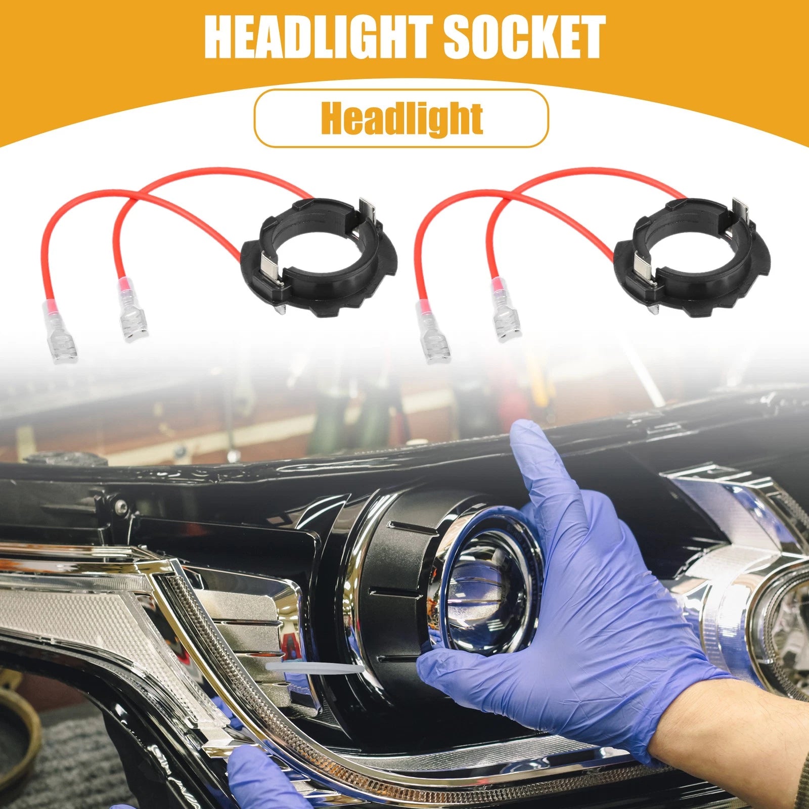LED Headlight Retainer Holder Pair for Volkswagen H7 (2005–2015)